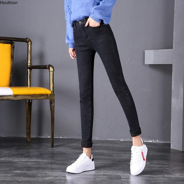 women's jeans winter high waist black plus fleece denim female korean thin tight elasticity thicken little feet pants, Blue
women's jeans winter high waist black plus fleece denim female korean thin tight elasticity thicken little feet pants, Blue