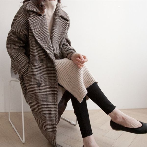 Elegant Woman Winter Brown Plaid Oversize Long Coat Bandage Cardigan Wool Plus Size Manteau Femme Hiver 8mf4, Black
Elegant Woman Winter Brown Plaid Oversize Long Coat Bandage Cardigan Wool Plus Size Manteau Femme Hiver 8mf4, Black