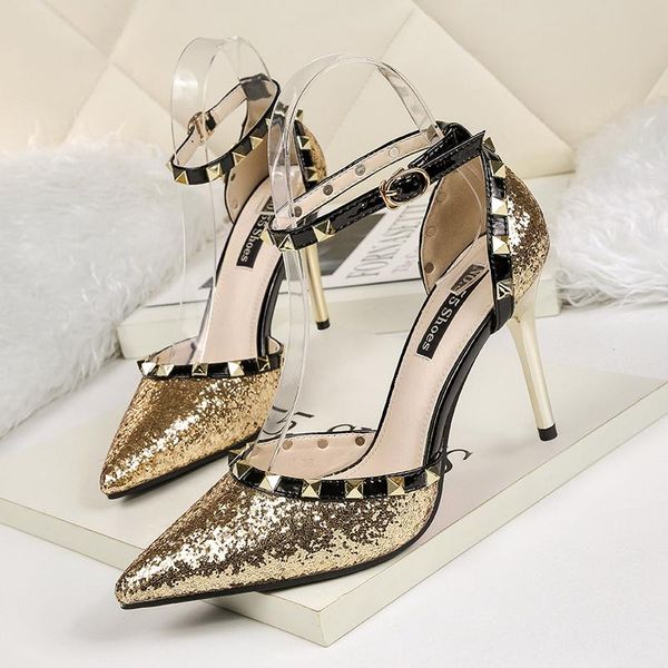 dress shoes 2021 women summer 9.5cm high heels luxury rivets sandals lady glitter pumps female valentine sequins wedding bridal fetish, Black
dress shoes 2021 women summer 9.5cm high heels luxury rivets sandals lady glitter pumps female valentine sequins wedding bridal fetish, Black