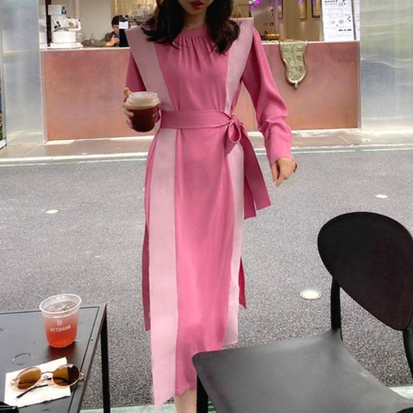 casual dresses pink split patchwork dress women elegant designer midi office lady french korean one-piece fall 2021, Black;gray
casual dresses pink split patchwork dress women elegant designer midi office lady french korean one-piece fall 2021, Black;gray