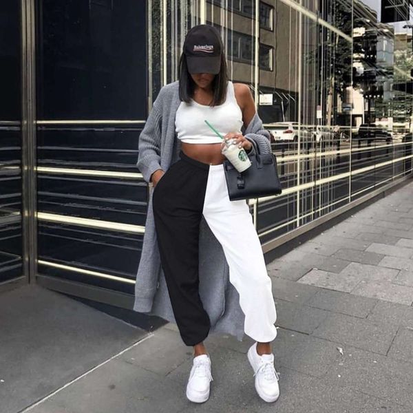 2020 autumn new men's street high waist contrast stitching corset casual pants, Gray
2020 autumn new men's street high waist contrast stitching corset casual pants, Gray