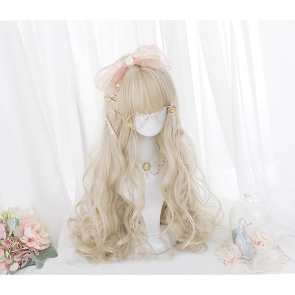 synthetic wigs cosplay lolita high temperature resistant fiber female big wave long curly light gold daily wig natural fluffy, Black
synthetic wigs cosplay lolita high temperature resistant fiber female big wave long curly light gold daily wig natural fluffy, Black