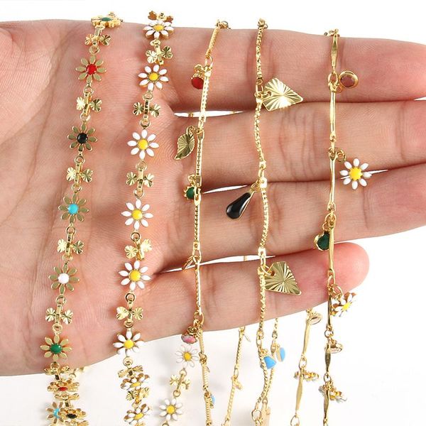 chains 1 meter gold plated wires copper metal wave leaf daisy flower chain for jewelry making diy bracelet anklet accessories, Silver
chains 1 meter gold plated wires copper metal wave leaf daisy flower chain for jewelry making diy bracelet anklet accessories, Silver