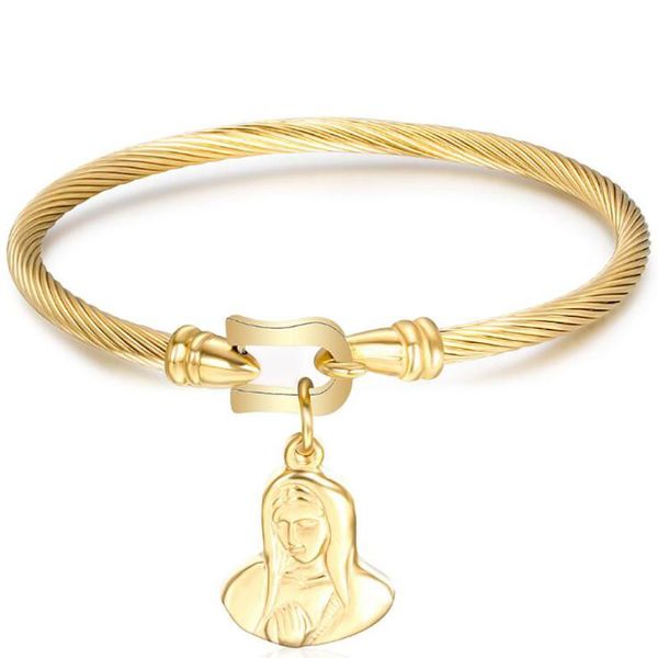 link, chain stainless steel virgin mary christ mama bangle bracelet gift holy jewelry for him, Black
link, chain stainless steel virgin mary christ mama bangle bracelet gift holy jewelry for him, Black