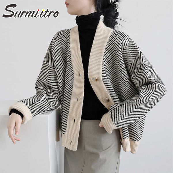 surmiitro oversize cardigan women autumn winter korean style stripe long sleeve sweater female knitted jacket coat knitwear 210712, White;black
surmiitro oversize cardigan women autumn winter korean style stripe long sleeve sweater female knitted jacket coat knitwear 210712, White;black