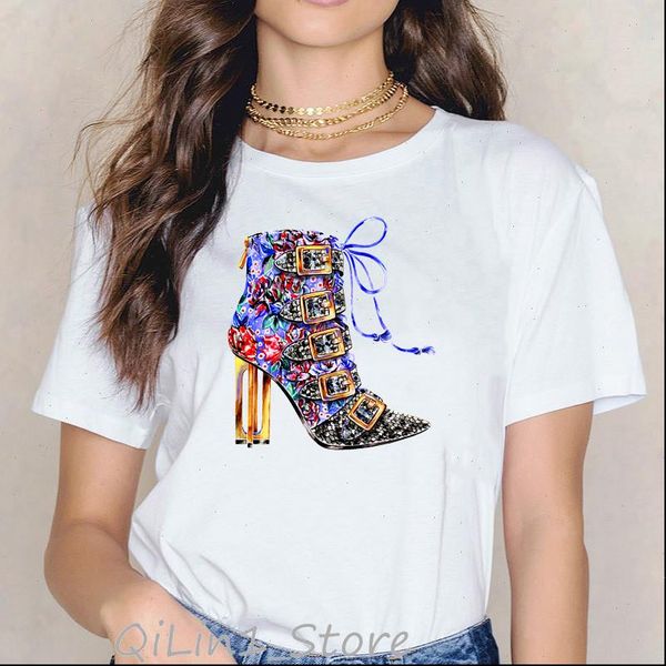 2021 vogue crystal high heels t shirt women summer fashion flower tshirt haut femme hipster cool lady white female
2021 vogue crystal high heels t shirt women summer fashion flower tshirt haut femme hipster cool lady white female