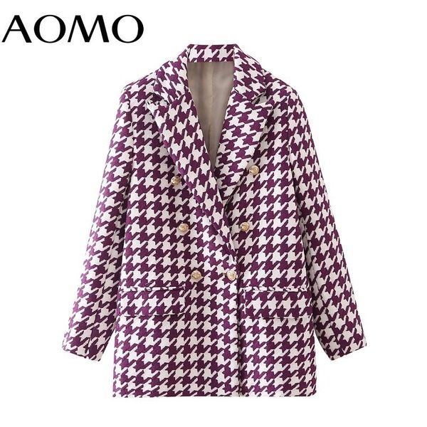 women's suits & blazers aomo 2021 women purple houndstooth tweed thick blazer coat double breasted pocket female casual chic da31a, White;black
women's suits & blazers aomo 2021 women purple houndstooth tweed thick blazer coat double breasted pocket female casual chic da31a, White;black