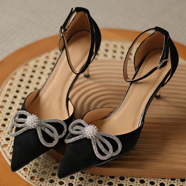 womens natural suede leather thin high heel ankle strap pumps pointed toe elegant ladies bride evening dress heels shoes women, Black
womens natural suede leather thin high heel ankle strap pumps pointed toe elegant ladies bride evening dress heels shoes women, Black