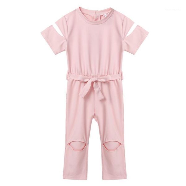 jumpsuits summer baby clothing kids girls one-piece ripped short sleeve holes romper jumpsuit with waistband children clothes outfit1, Blue
jumpsuits summer baby clothing kids girls one-piece ripped short sleeve holes romper jumpsuit with waistband children clothes outfit1, Blue