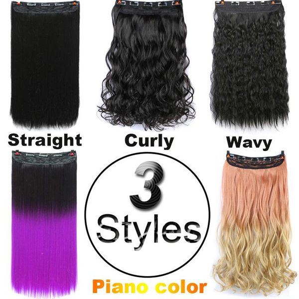 synthetic wigs allaosify 24" 3/4 full head long straight women clip in hair high temperature 5 piece ins, Black
synthetic wigs allaosify 24" 3/4 full head long straight women clip in hair high temperature 5 piece ins, Black