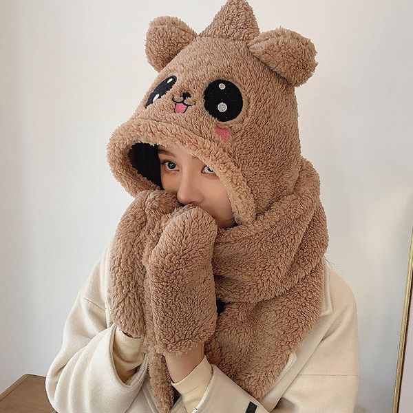 berets jiayan winter cute women hat scarf casual warm fleece bear ear hats solid one piece girls accessories, Blue;gray
berets jiayan winter cute women hat scarf casual warm fleece bear ear hats solid one piece girls accessories, Blue;gray