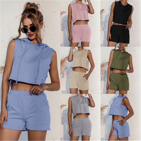 womens solid colors tracksuits fashion trend sleeveless sports hooded short elastic waist shorts suits summer female loose casual sets, Gray
womens solid colors tracksuits fashion trend sleeveless sports hooded short elastic waist shorts suits summer female loose casual sets, Gray
