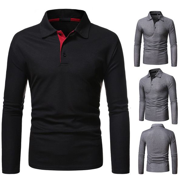 outh 2020 new size european base men's long sleeve slim casual polo shirt, White;black
outh 2020 new size european base men's long sleeve slim casual polo shirt, White;black