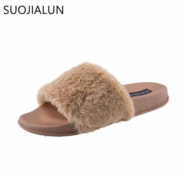 slippers suojialun women fur fashion spring summer autumn plush fluffy slides flip flops flat shoes, Black
slippers suojialun women fur fashion spring summer autumn plush fluffy slides flip flops flat shoes, Black