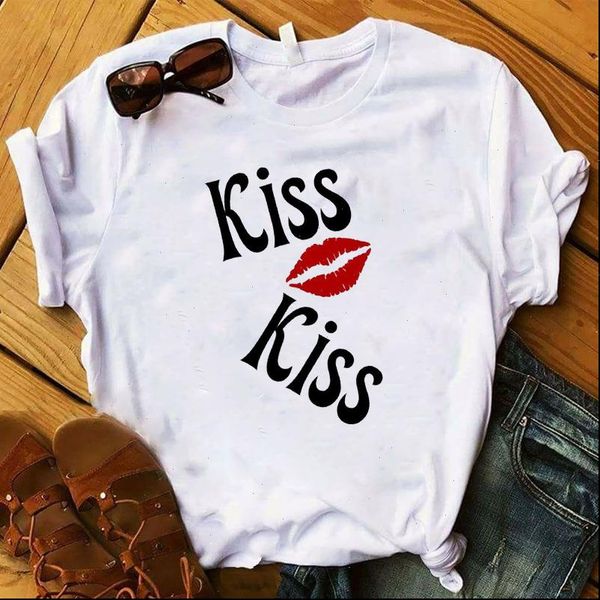 women lady t shirt kiss lip printed tshirt ladies short sleeve loose tee shirt women female clothes graphic t shirt, White
women lady t shirt kiss lip printed tshirt ladies short sleeve loose tee shirt women female clothes graphic t shirt, White