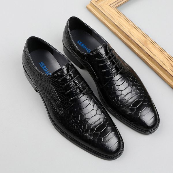 Wedding Oxfords Luxury Dress Shoes Genuine Leather Lace-up Alligator Pattern Business Shoes Mens Fashion Formal Flat Shoes G23, Black
Wedding Oxfords Luxury Dress Shoes Genuine Leather Lace-up Alligator Pattern Business Shoes Mens Fashion Formal Flat Shoes G23, Black