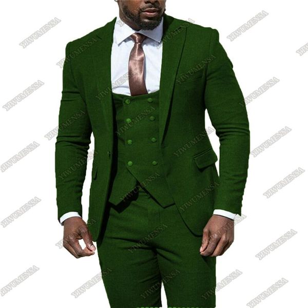 men's suits & blazers winter tweed thick green men formal wool blends groom wear trench peaked lapel jacket+vest+pants smoking business, White;black
men's suits & blazers winter tweed thick green men formal wool blends groom wear trench peaked lapel jacket+vest+pants smoking business, White;black