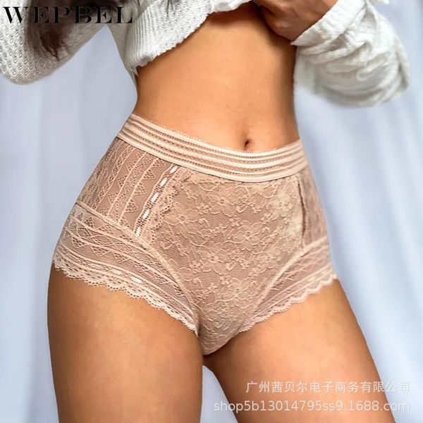 women's panties wepbel solid color lace stitching underwear fashion see-through mesh high waist briefs, Black;pink
women's panties wepbel solid color lace stitching underwear fashion see-through mesh high waist briefs, Black;pink
