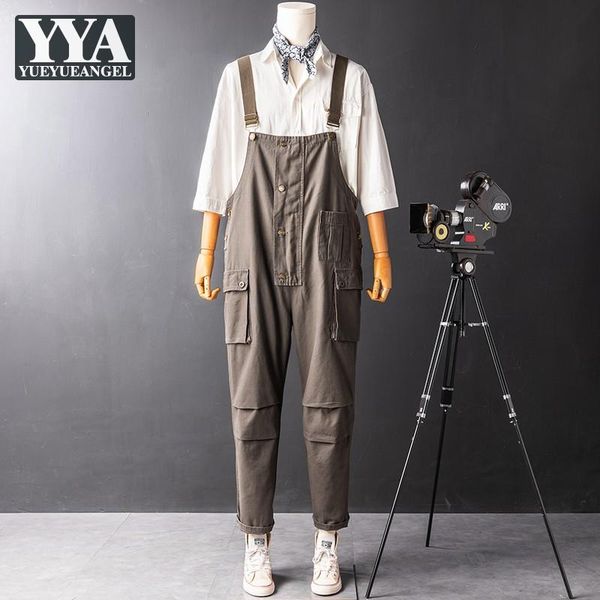 men's pants summer multi-pocket cargo men japanese vintage overalls single breasted loose strap jumpsuits hip hop casual mens rompers, Black
men's pants summer multi-pocket cargo men japanese vintage overalls single breasted loose strap jumpsuits hip hop casual mens rompers, Black