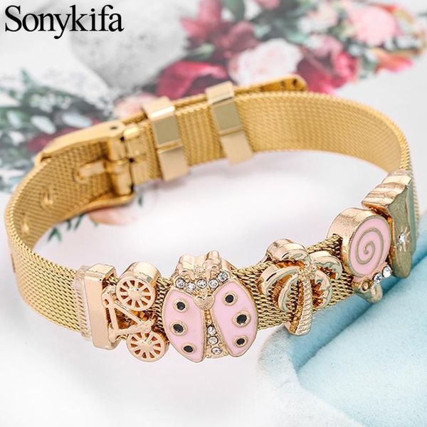 charm bracelets fashion jewelry stainless steel mesh bracelet love and lollipop brand men's women's gifts direct, Golden;silver 
charm bracelets fashion jewelry stainless steel mesh bracelet love and lollipop brand men's women's gifts direct, Golden;silver