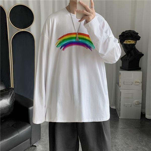 spring and autumn new ins printed men's korean trend versatile couple loose round neck bottomed t-shirt, White;black
spring and autumn new ins printed men's korean trend versatile couple loose round neck bottomed t-shirt, White;black
