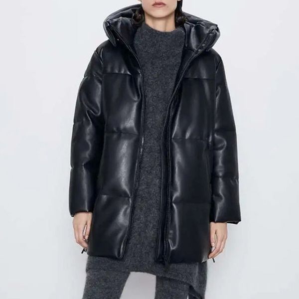 2021 new winter women thick oversize faux leather parkas zipper hooded jackets coat female long overcoat casual loose outwear tvoy, Black
2021 new winter women thick oversize faux leather parkas zipper hooded jackets coat female long overcoat casual loose outwear tvoy, Black