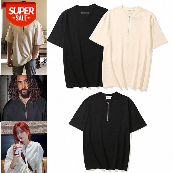fog eentials sixth half zipper short-sleeved t-shirt men and women couple loose bottoming shirt #na4l, White;black
fog eentials sixth half zipper short-sleeved t-shirt men and women couple loose bottoming shirt #na4l, White;black