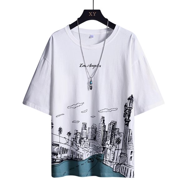 men 2021 fashion trend casual short t shirt spring summer men cartoon high street streetwear o neck loose fit t shirts men, White;black
men 2021 fashion trend casual short t shirt spring summer men cartoon high street streetwear o neck loose fit t shirts men, White;black