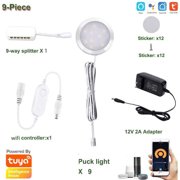 wifi tuya dimming control led under cabinet lamp dc12v puck light room wardrobe lighting cupboard lights smart dimmer switch
wifi tuya dimming control led under cabinet lamp dc12v puck light room wardrobe lighting cupboard lights smart dimmer switch