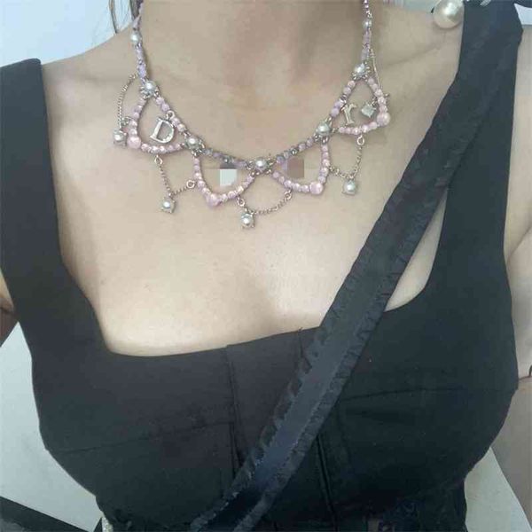2021 new designer family's ancient pink and diamond pearls, the most beautiful temperament level, minority vintage necklace, light luxu, Silver
2021 new designer family's ancient pink and diamond pearls, the most beautiful temperament level, minority vintage necklace, light luxu, Silver