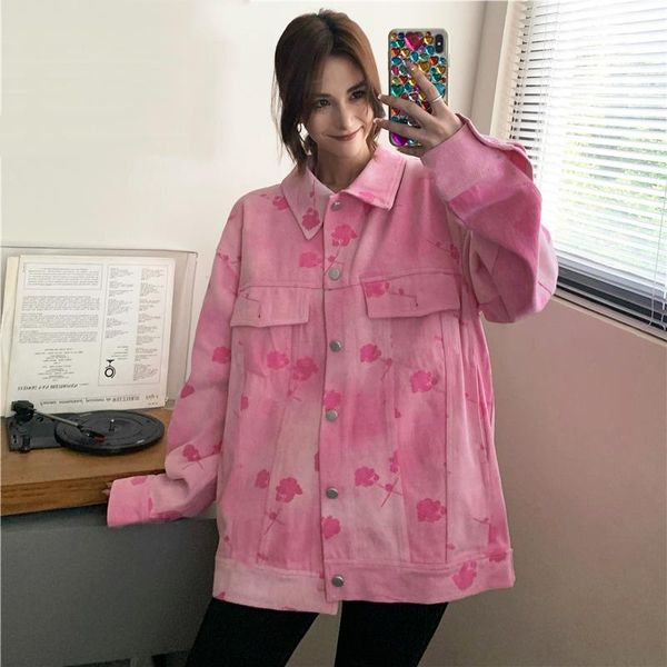 women's jackets autumn denim jacket women harajuku pink rose print loose long sleeve coats casual straight single breasted cotton cowbo, Black;brown
women's jackets autumn denim jacket women harajuku pink rose print loose long sleeve coats casual straight single breasted cotton cowbo, Black;brown