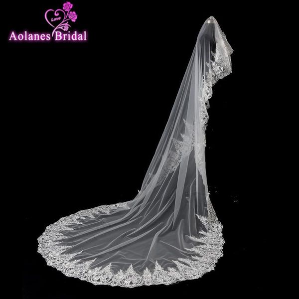 bridal veils 3 meters white ivory cathedral wedding long lace edge veil accessories bride mantilla 2021, Black
bridal veils 3 meters white ivory cathedral wedding long lace edge veil accessories bride mantilla 2021, Black