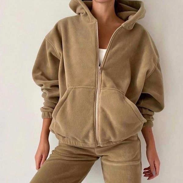 casual women fleece hoodie two piece sets hooded zipper outerwear and harem pant suit autumn winter fashion streetwear tracksuit 220308, White
casual women fleece hoodie two piece sets hooded zipper outerwear and harem pant suit autumn winter fashion streetwear tracksuit 220308, White