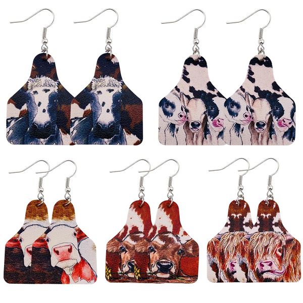 cow double-sided print pu leather earrings trendy wild west cowboy texas style drop dangle earrings jewelry cow tag, Silver
cow double-sided print pu leather earrings trendy wild west cowboy texas style drop dangle earrings jewelry cow tag, Silver