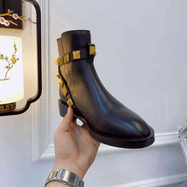 casual lady designer fashion women boots black genuine leather studded spikes round toe chunky heeled short martin booties shoes come
casual lady designer fashion women boots black genuine leather studded spikes round toe chunky heeled short martin booties shoes come