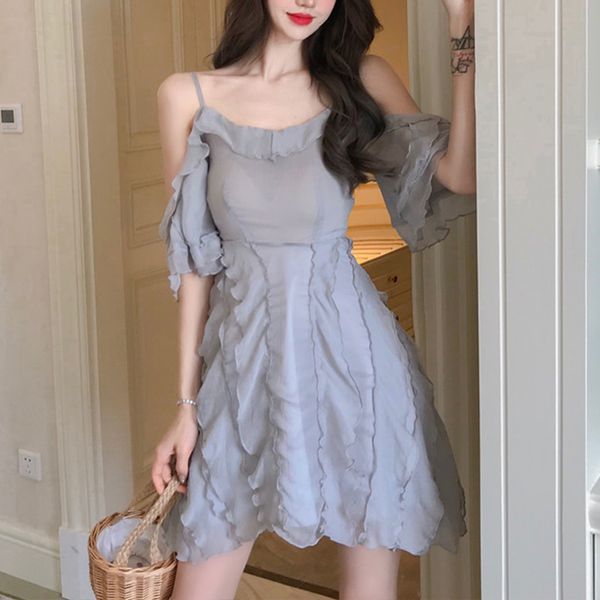 summer fairy dress women french backless ruffles designer mini dresses casual slim fit korean kawaii apparel 2021 women's clothing, White;black
summer fairy dress women french backless ruffles designer mini dresses casual slim fit korean kawaii apparel 2021 women's clothing, White;black