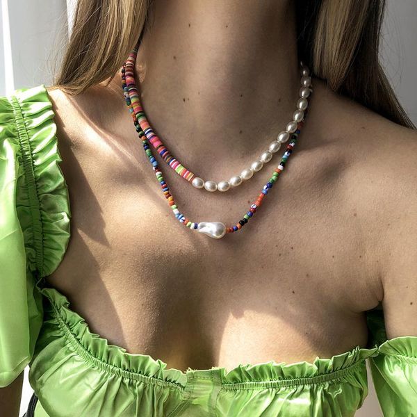 chokers 2021 fashion soft clay bead choker necklace for women bohemian seed beads baroque pearl collar jewelry gift, Golden;silver
chokers 2021 fashion soft clay bead choker necklace for women bohemian seed beads baroque pearl collar jewelry gift, Golden;silver