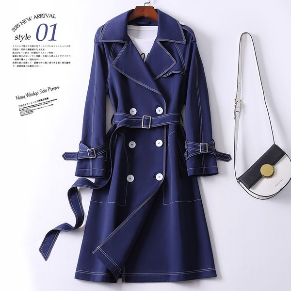 spring korean mid-length windbreaker navy blue long over-the-knee coat spring and autumn small fashion trend, Tan;black
spring korean mid-length windbreaker navy blue long over-the-knee coat spring and autumn small fashion trend, Tan;black