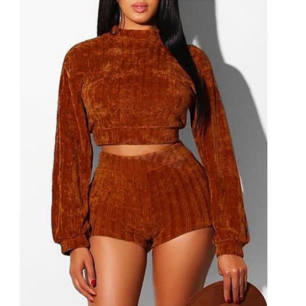 women's tracksuits hirigin two piece stylish women long sleeve velvet crop bandage shorts set outfits high street clothes s-xl, Gray
women's tracksuits hirigin two piece stylish women long sleeve velvet crop bandage shorts set outfits high street clothes s-xl, Gray