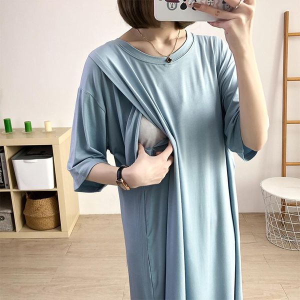 maternity dresses summer loose modal thin soft dress for pregnant women pregnancy nursing clothes breast-feeding, White
maternity dresses summer loose modal thin soft dress for pregnant women pregnancy nursing clothes breast-feeding, White