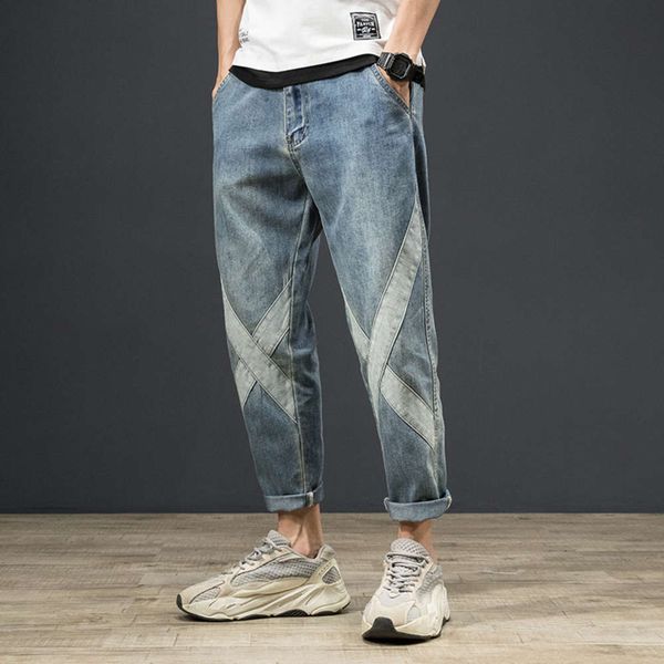 simple fashion brand solid color casual necked jeans trend versatile plus oversized stretch splicing men's pants, Blue
simple fashion brand solid color casual necked jeans trend versatile plus oversized stretch splicing men's pants, Blue