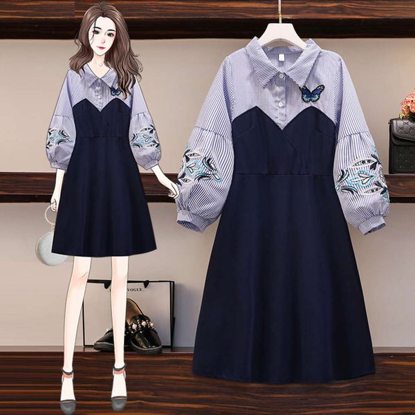 large size women's new fat sister shows thin age reduction western style french belly covering shirt dress in spring of 2021, Black;gray
large size women's new fat sister shows thin age reduction western style french belly covering shirt dress in spring of 2021, Black;gray