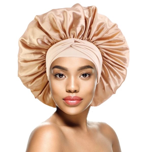 adjust solid satin bonnet with wide stretch ties long hair care women night sleep hat extra large silk head wrap shower cap, Blue;gray
adjust solid satin bonnet with wide stretch ties long hair care women night sleep hat extra large silk head wrap shower cap, Blue;gray