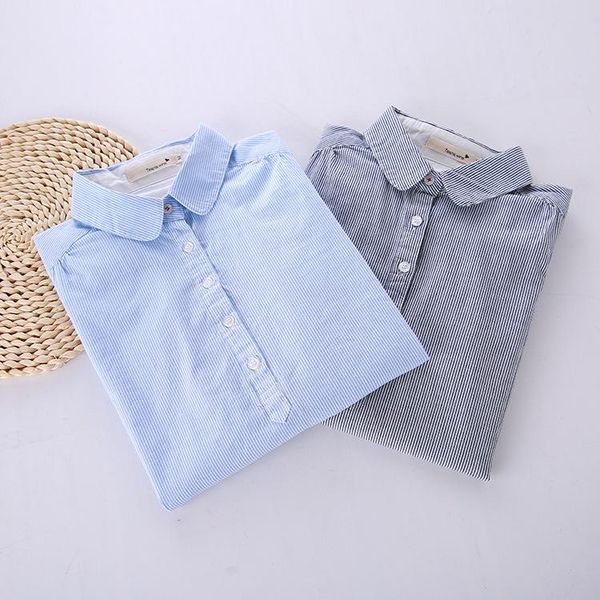 women's blouses & shirts turndown collar striped shirt long sleeve women cotton blouse, White
women's blouses & shirts turndown collar striped shirt long sleeve women cotton blouse, White