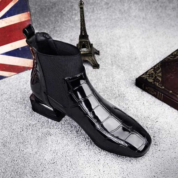 chic women boots shiny pu leather autumn winter shoes spuare toe block heels ankle boots female botas zapatos mujer 210911, Black
chic women boots shiny pu leather autumn winter shoes spuare toe block heels ankle boots female botas zapatos mujer 210911, Black