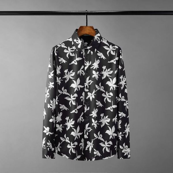 men's casual shirts cotton mens luxury long sleeve flower clusters digital printing male fashion slim party man, White;black
men's casual shirts cotton mens luxury long sleeve flower clusters digital printing male fashion slim party man, White;black