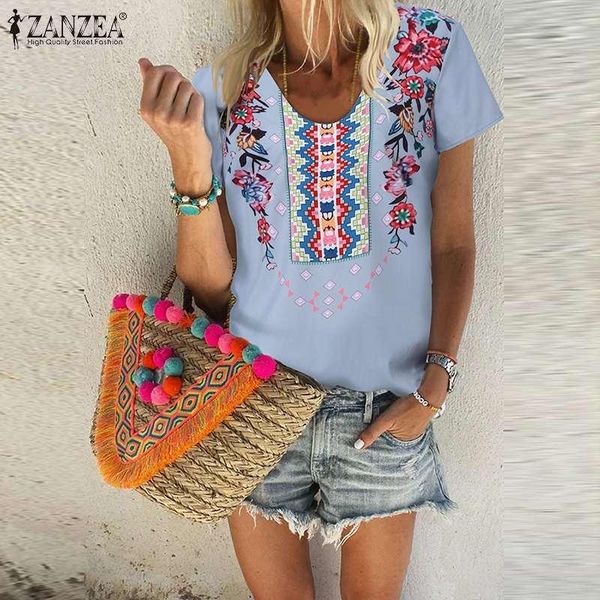 women's blouses & shirts zanzea summer women vintage floral printed blouse beach shirt bohemian o neck blusas mujer casual short sleeve, White
women's blouses & shirts zanzea summer women vintage floral printed blouse beach shirt bohemian o neck blusas mujer casual short sleeve, White