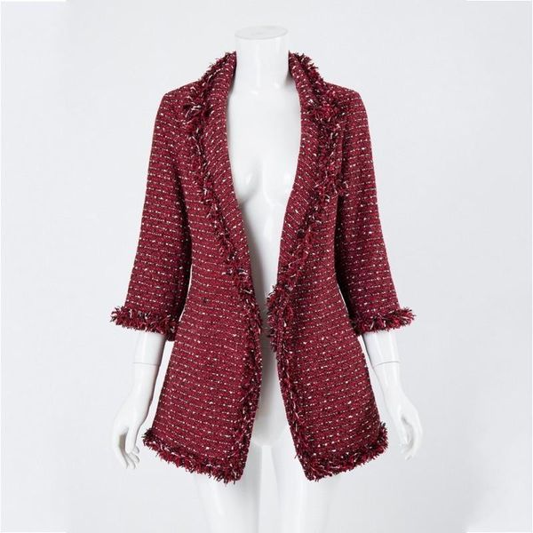 women's jackets fall 2021 womens half sleeve red tweed jacket spring v-neck braided ladies slim medium length ol chic women coat outwea, Black;brown
women's jackets fall 2021 womens half sleeve red tweed jacket spring v-neck braided ladies slim medium length ol chic women coat outwea, Black;brown