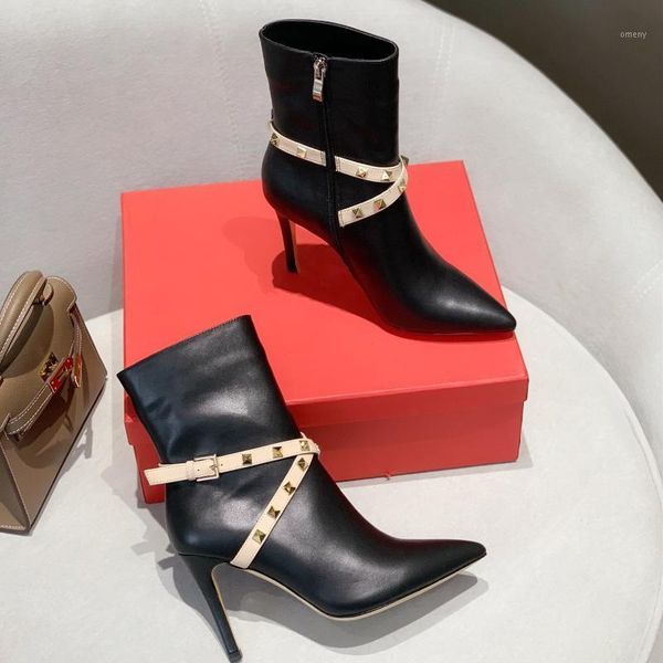 boots autumn motorcycle ankle super-high heels rivets vamp genuine leather women's zapatillas mujer designer shoes1, Black
boots autumn motorcycle ankle super-high heels rivets vamp genuine leather women's zapatillas mujer designer shoes1, Black