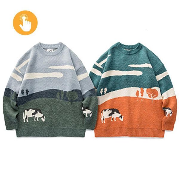 men's sweaters hip hop sweater pullovers men cow prairie knitted harajuku street clothing retro autumn winter male streetwear o-neck 9r, White;black
men's sweaters hip hop sweater pullovers men cow prairie knitted harajuku street clothing retro autumn winter male streetwear o-neck 9r, White;black